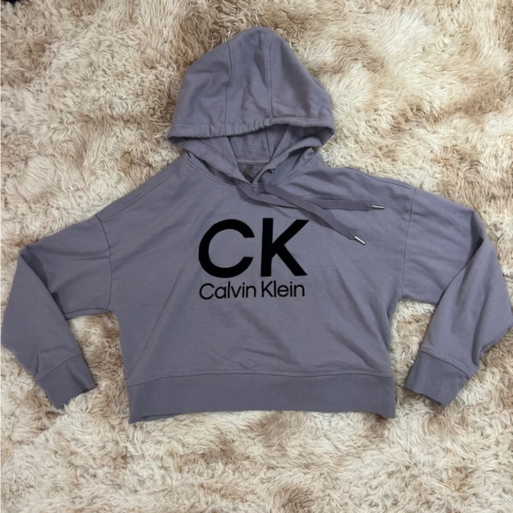Calvin Klein‎ Purple Cropped Hoodie